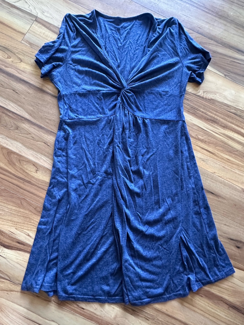 Knot-Front Blue Maxi Dress